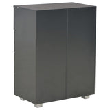 Sideboard High Gloss Black 60x35x80 cm Engineered Wood - 45-Degree Angle