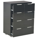 Sideboard High Gloss Black 60x35x80 cm Engineered Wood - Rear View