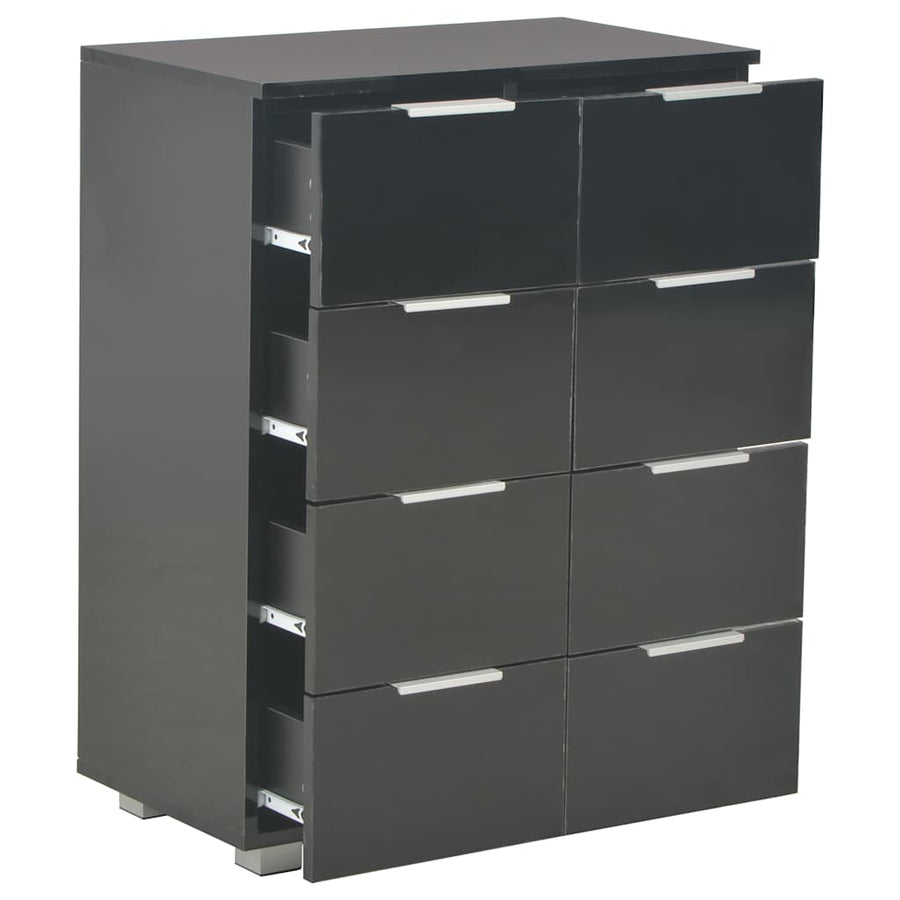 Sideboard High Gloss Black 60x35x80 cm Engineered Wood