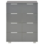 Sideboard High Gloss Grey 60x35x80 cm Engineered Wood