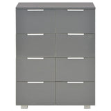 Sideboard High Gloss Grey 60x35x80 cm Engineered Wood - Side View