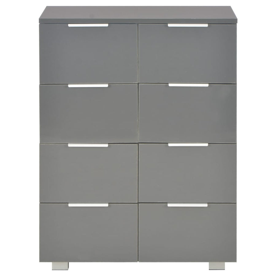 Sideboard High Gloss Grey 60x35x80 cm Engineered Wood