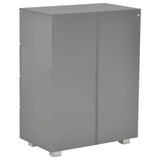 Sideboard High Gloss Grey 60x35x80 cm Engineered Wood - 45-Degree Angle