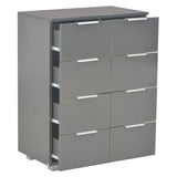 Sideboard High Gloss Grey 60x35x80 cm Engineered Wood - Rear View
