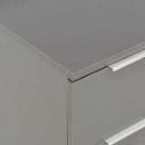 Sideboard High Gloss Grey 60x35x80 cm Engineered Wood - Close-Up Angle