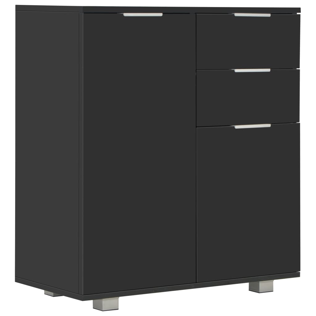 Sideboard High Gloss Black 71x35x80 cm Engineered Wood