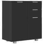 Sideboard High Gloss Black 71x35x80 cm Engineered Wood