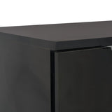 Sideboard High Gloss Black 71x35x80 cm Engineered Wood - Rear View