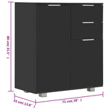 Sideboard High Gloss Black 71x35x80 cm Engineered Wood