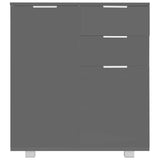 Sideboard High Gloss Grey 71x35x80 cm Engineered Wood - Side View
