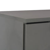 Sideboard High Gloss Grey 71x35x80 cm Engineered Wood - Rear View
