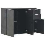Sideboard High Gloss Black 107x35x80.5 cm - Top-Down View
