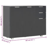 Sideboard High Gloss Black 107x35x80.5 cm - Extra Image