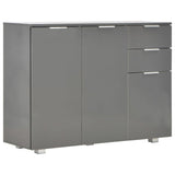 Sideboard High Gloss Grey 107x35x80.5 cm - Front View