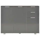 Sideboard High Gloss Grey 107x35x80.5 cm - Side View