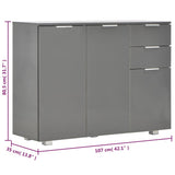 Sideboard High Gloss Grey 107x35x80.5 cm - Extra Image