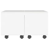 Coffee Table High Gloss White 60x60x35 cm Engineered Wood - Side View