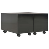 Coffee Table High Gloss Black 60x60x35 cm Engineered Wood - Front View