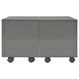 Coffee Table High Gloss Grey 60x60x35 cm Engineered Wood - Side View