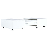 Coffee Table High Gloss White 100x100x35 cm - Side View