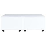 Coffee Table High Gloss White 100x100x35 cm - Top-Down View