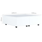 Coffee Table High Gloss White 100x100x35 cm - Low Angle