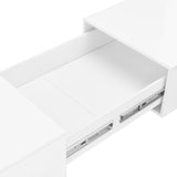 Coffee Table High Gloss White 120x60x35 cm - Rear View