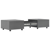 Coffee Table High Gloss Grey 120x60x35 cm - Side View
