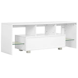 TV Cabinet with LED Lights High Gloss White 130x35x45 cm - Top-Down View