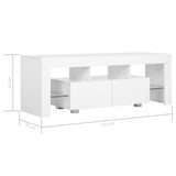 TV Cabinet with LED Lights High Gloss White 130x35x45 cm - Extra Image