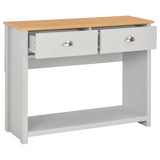 Console Table Grey 97x35x76 cm - Front View