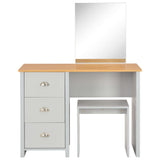 Dressing Table with Mirror and Stool Grey 104x45x131 cm