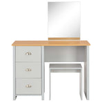 Dressing Table with Mirror and Stool Grey 104x45x131 cm