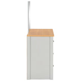 Dressing Table with Mirror and Stool Grey 104x45x131 cm - Rear View