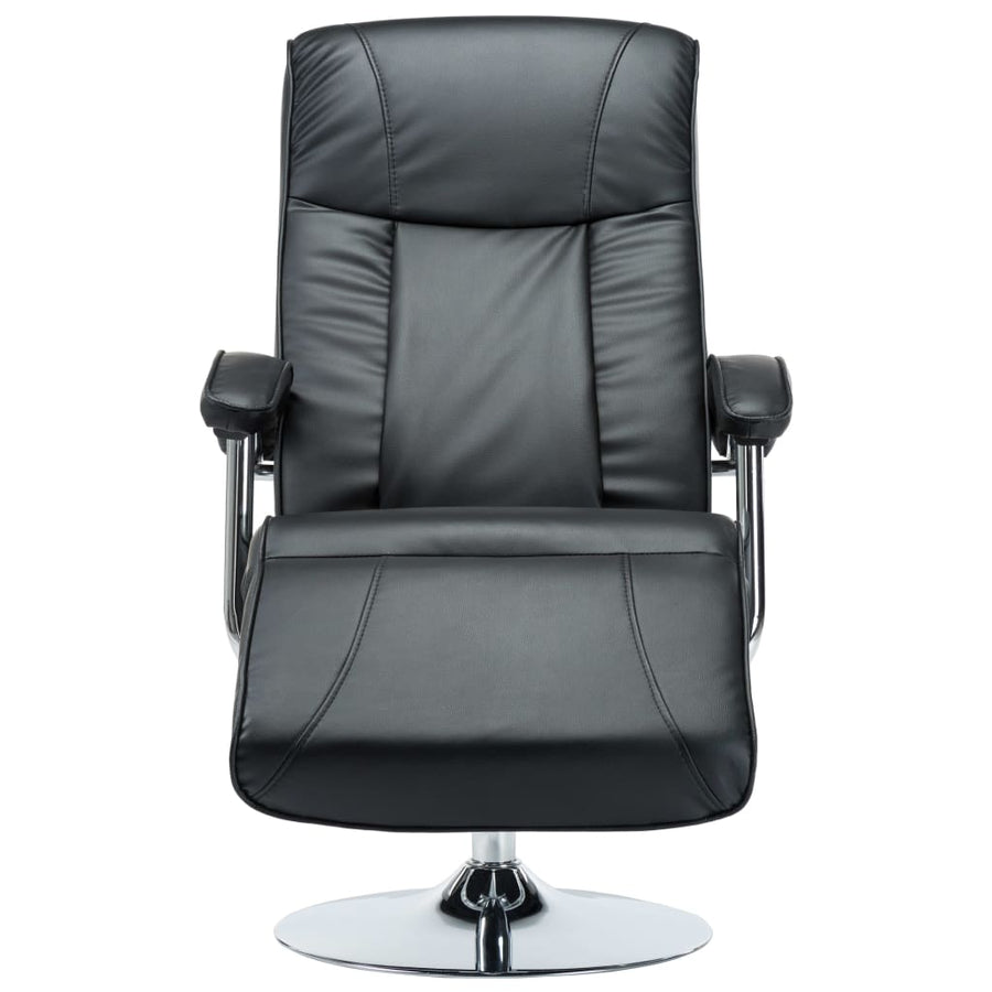 TV Armchair Black Faux Leather