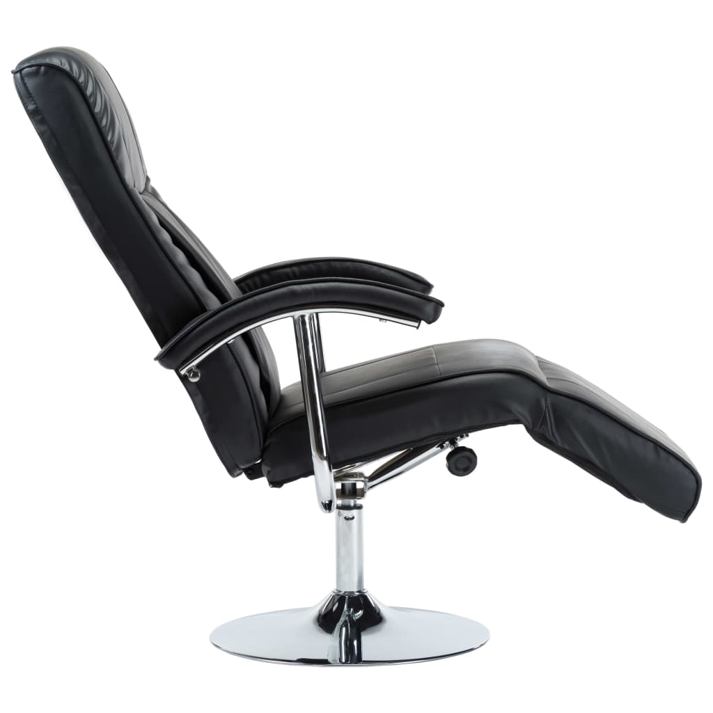 TV Armchair Black Faux Leather
