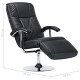 TV Armchair Black Faux Leather