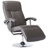 TV Armchair Grey Faux Leather