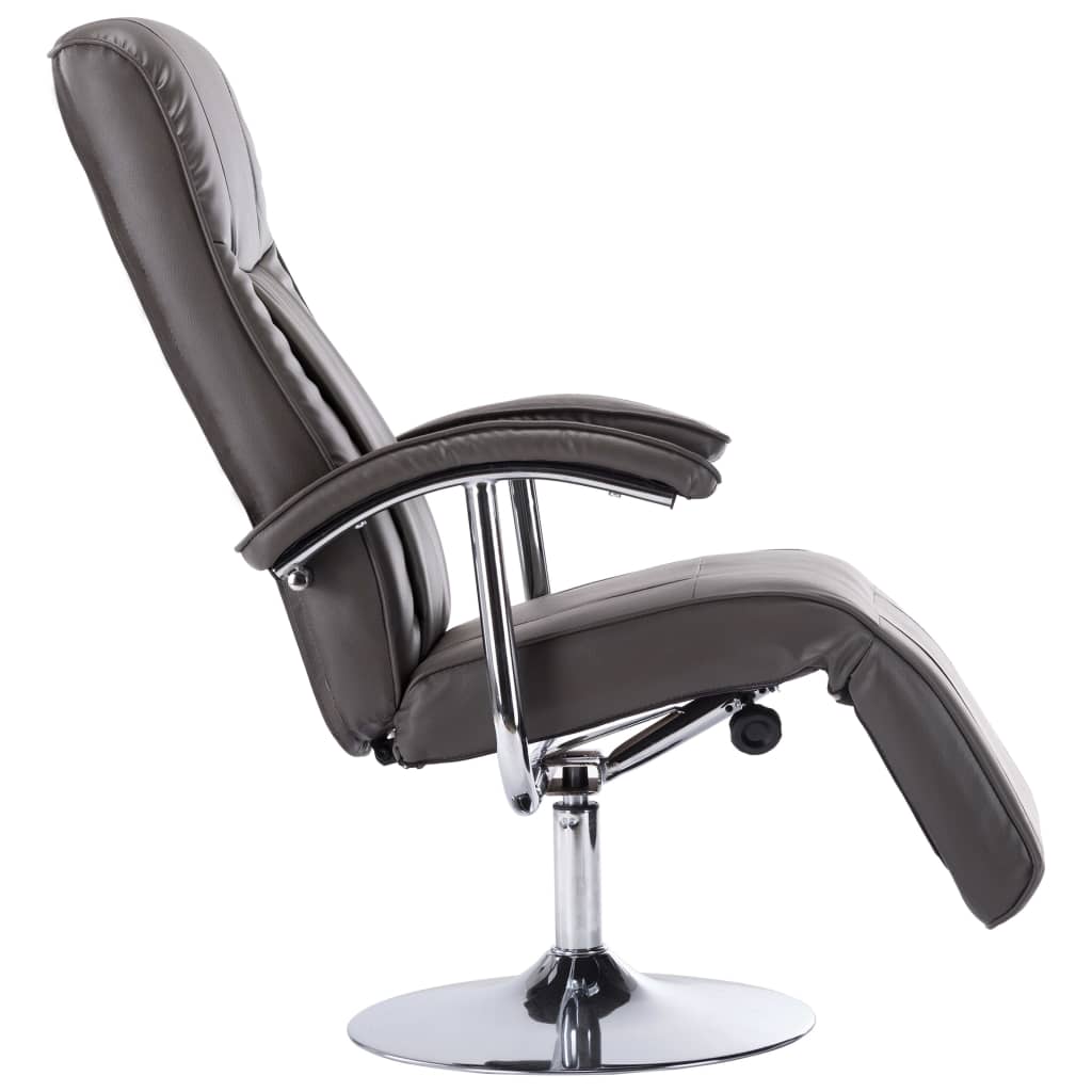 TV Armchair Grey Faux Leather