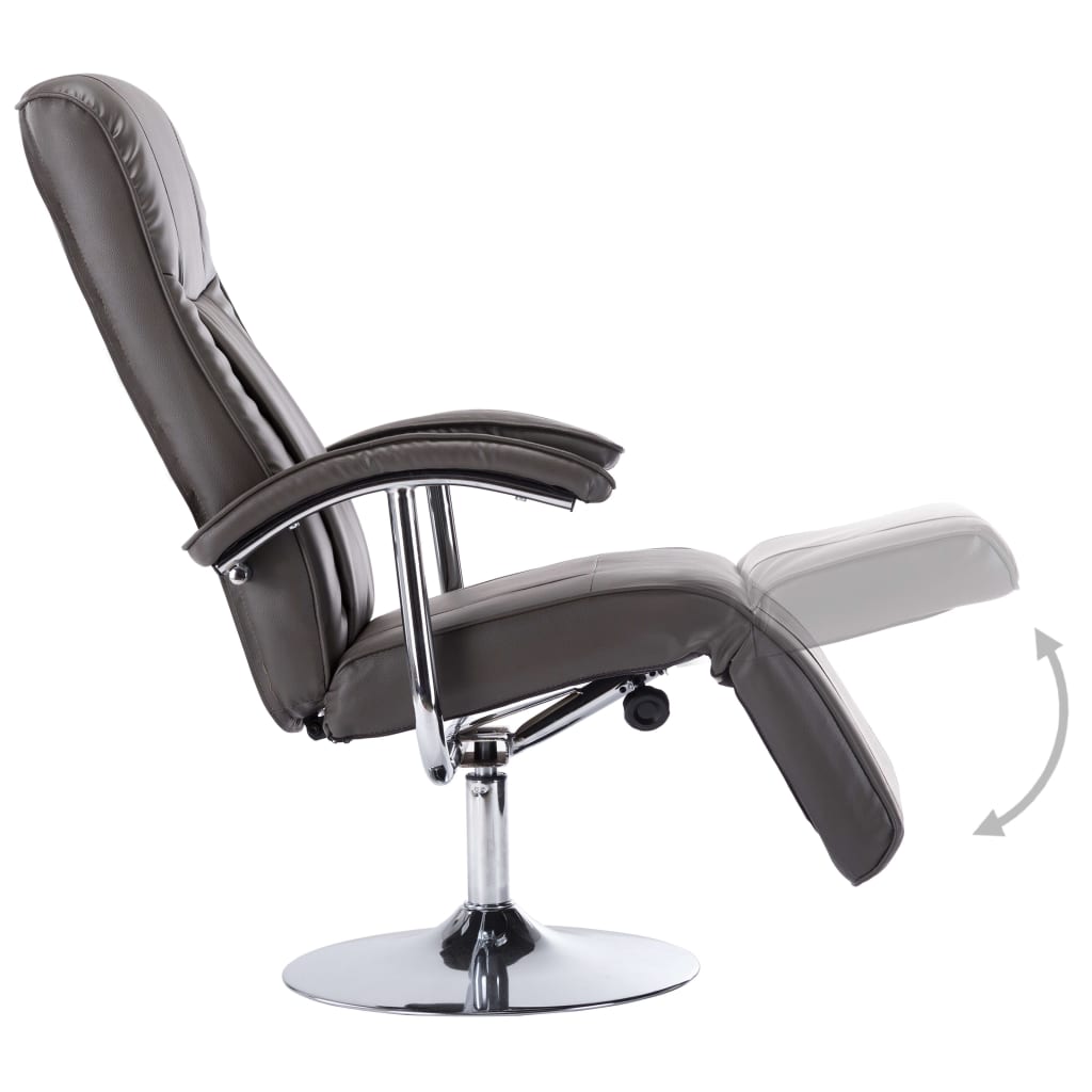 TV Armchair Grey Faux Leather