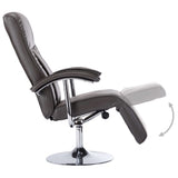 TV Armchair Grey Faux Leather - 45-Degree Angle