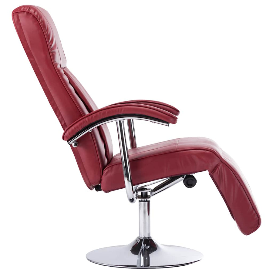 TV Armchair Wine Red Faux Leather