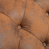Chaise Lounge Brown Faux Suede Leather - Close-Up Angle