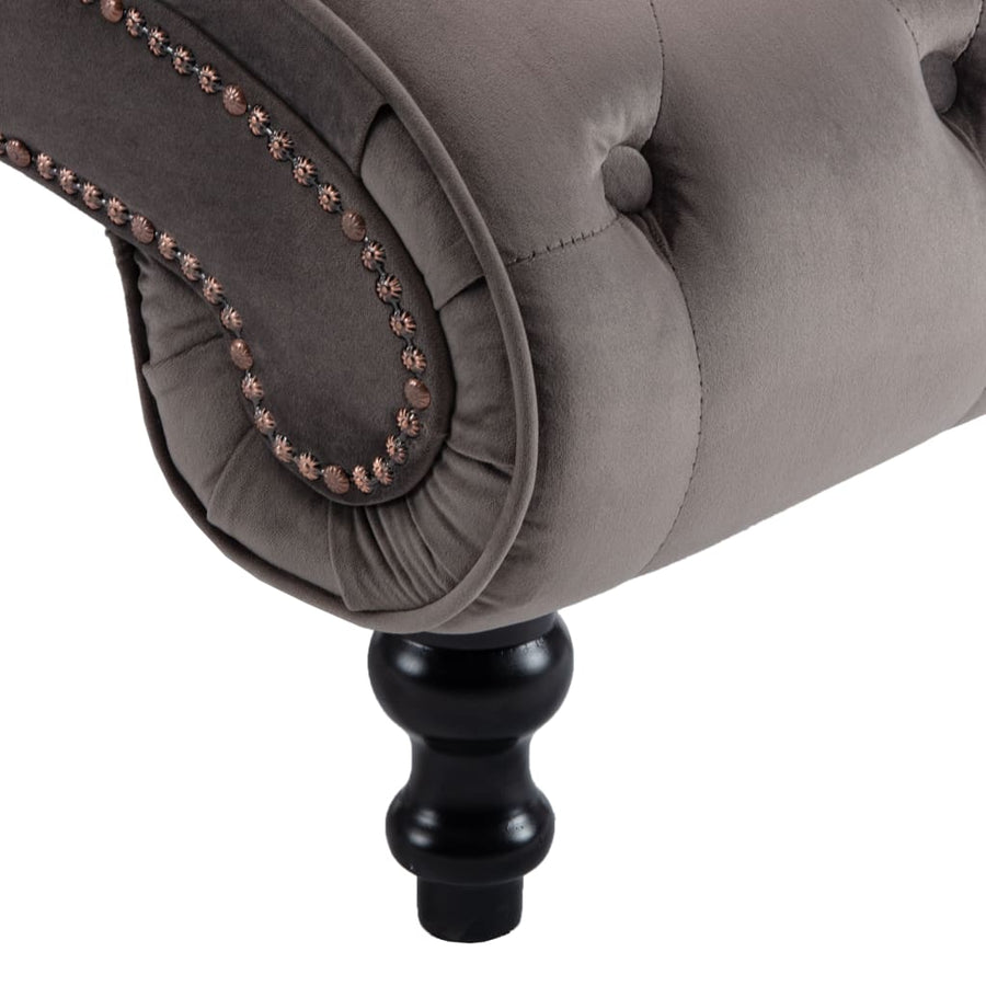 Chaise Lounge Grey Velvet