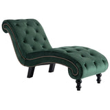 Chaise Lounge Green Velvet - Front View