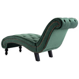 Chaise Lounge Green Velvet - 45-Degree Angle