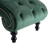 Chaise Lounge Green Velvet - Rear View