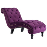 Chaise Lounge Purple Velvet - Front View