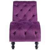Chaise Lounge Purple Velvet - Side View