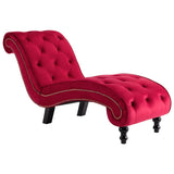 Chaise Lounge Red Velvet - Front View